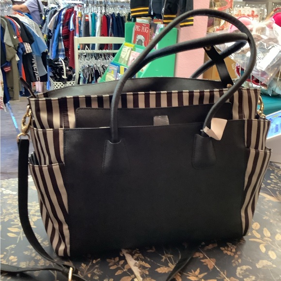 Henri Bendel Black and White Striped diaper bag - Picture 4 of 5